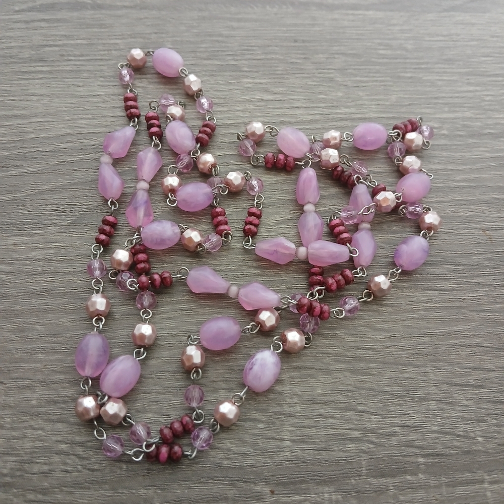 Vintage Beaded Long Wrap Necklace
